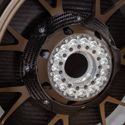 Gold Leaf │ CARBON FIBER AERO DISCS for Porsche 718 GT4 RS - Aluminum wheels